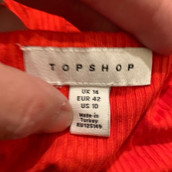 Topshop Ribbed Bandeau Red Size 10 - Picture 4 of 6
